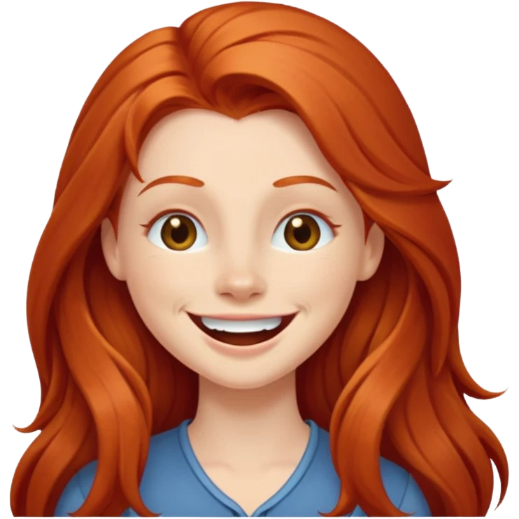 Excited long haired redhead winking emoji
