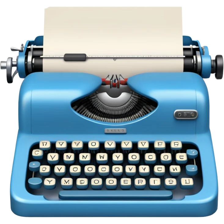 blue typewriter emoji