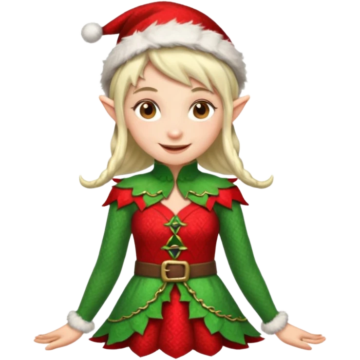 christmas female elf emoji