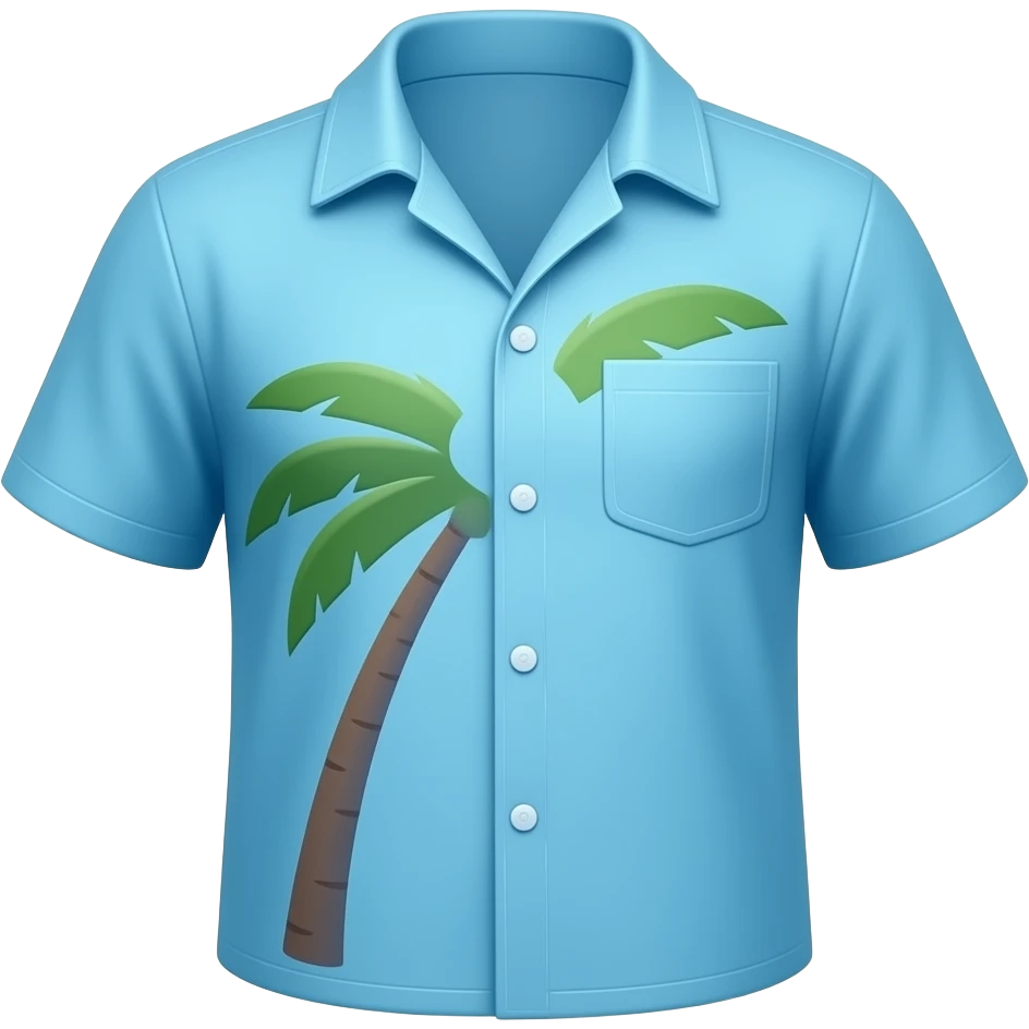 beach buttoned shirt with palm symbol emoji