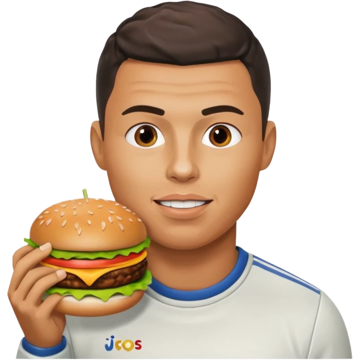 Ronaldo eating a burger  emoji