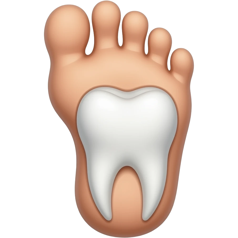 foot made out of teeth and covered in teeth with no skin emoji