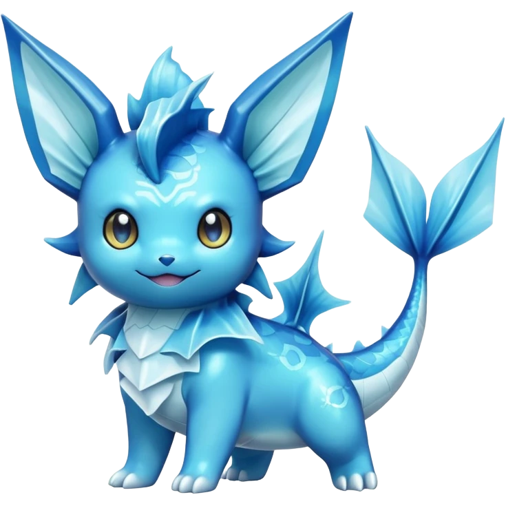 Kawaii Vaporeon water type Pokémon full body emoji