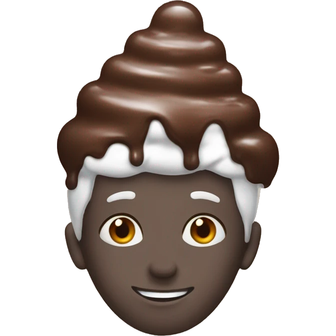 Chocolate ice cream on someone’s head  emoji