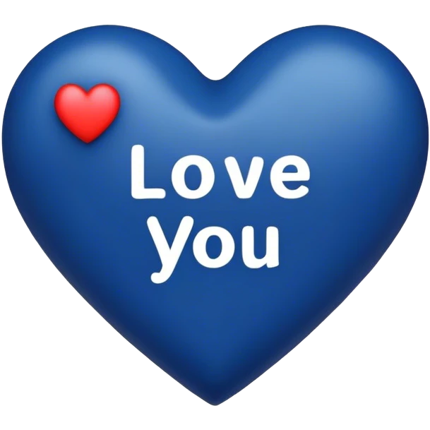 Dark Blue heart either the words I Love You Ryan emoji