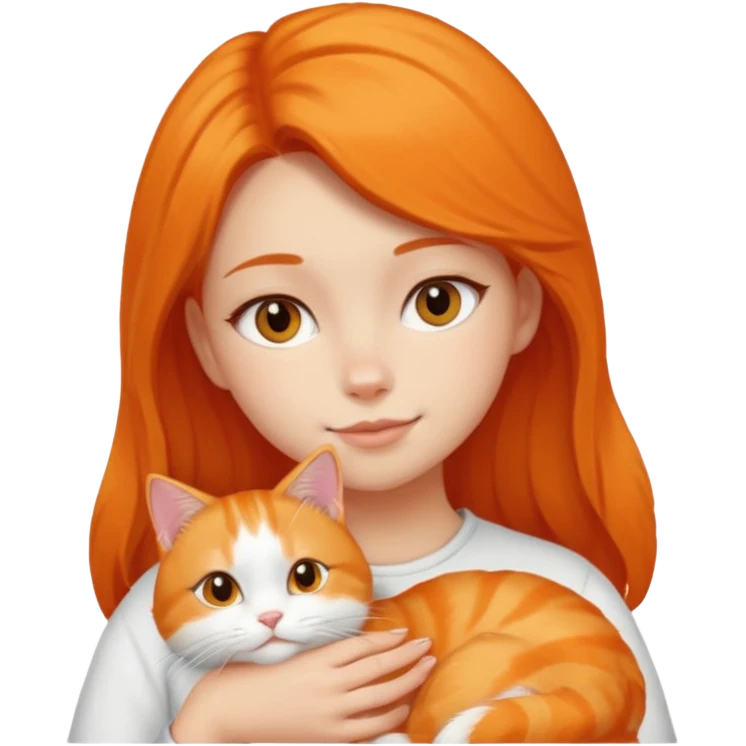 cat and girl emoji
