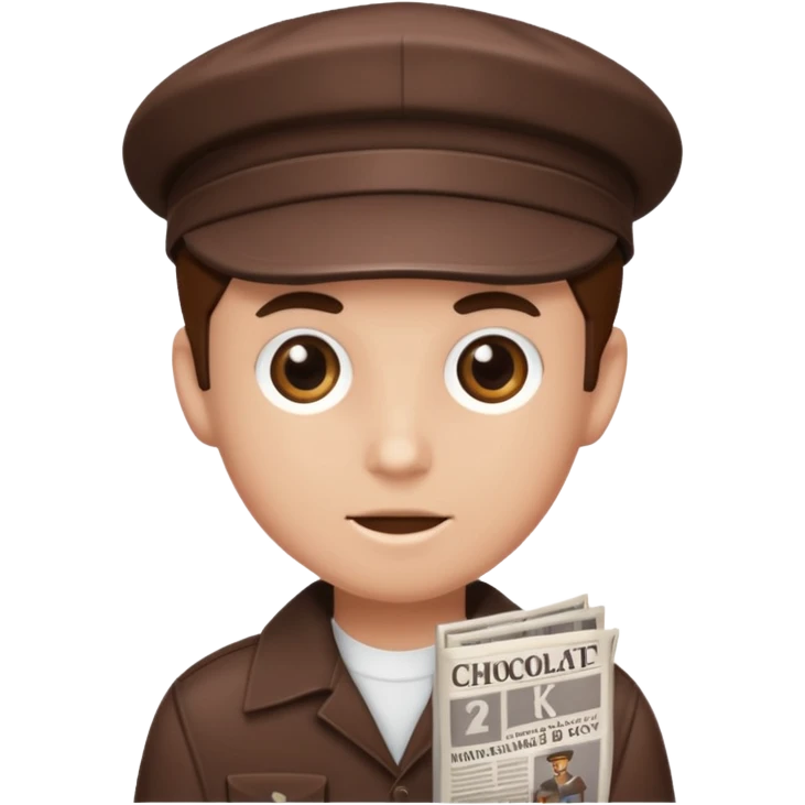 chocolate brown y2k newspaper boy cap emoji