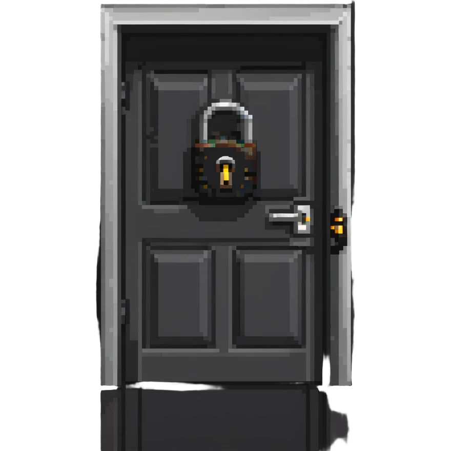 closed door with a lock, symbolizing 'locked in' emoji