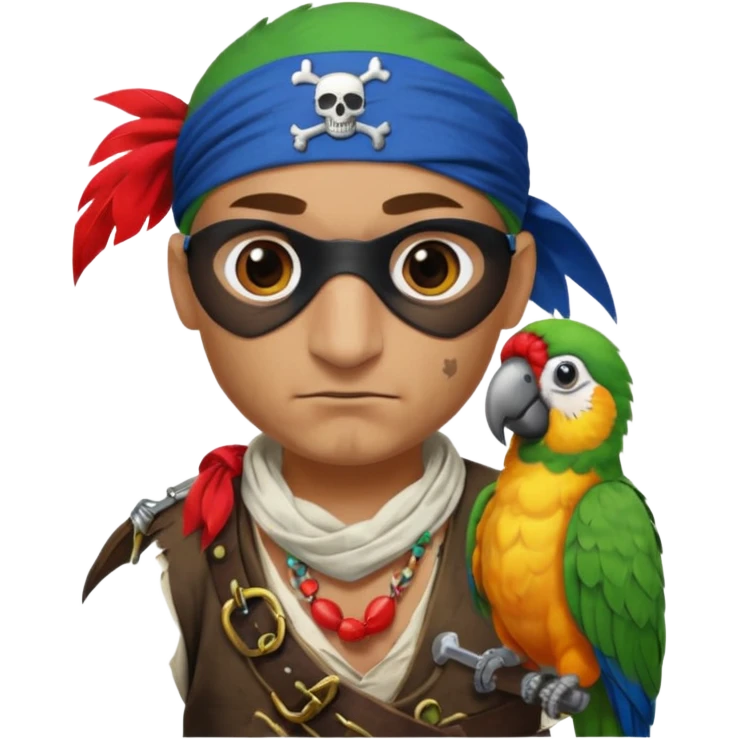 pirate and parrot emoji