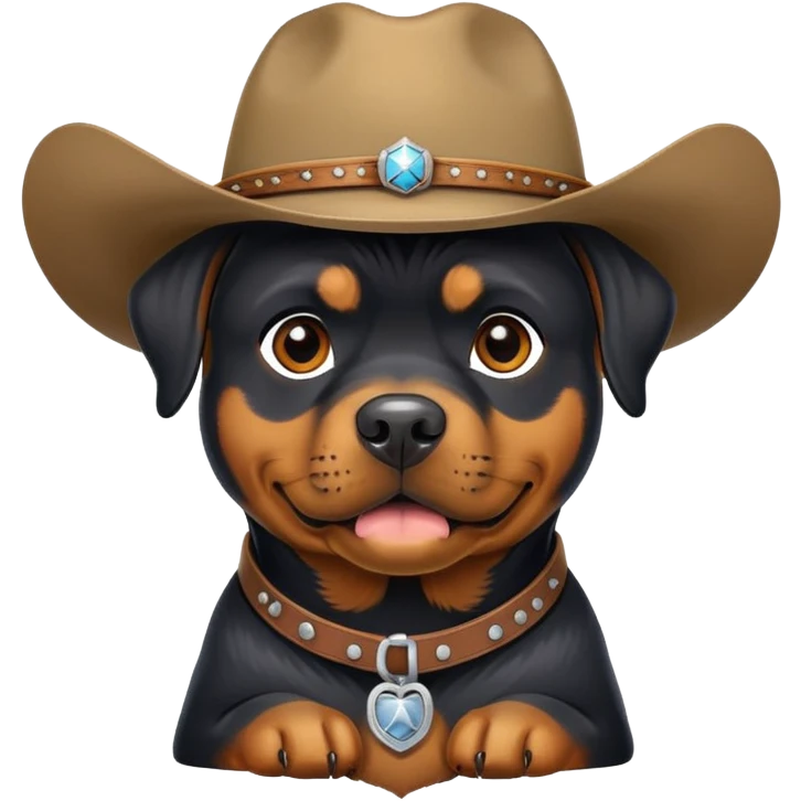 Rottweiler with cowboy hat on emoji