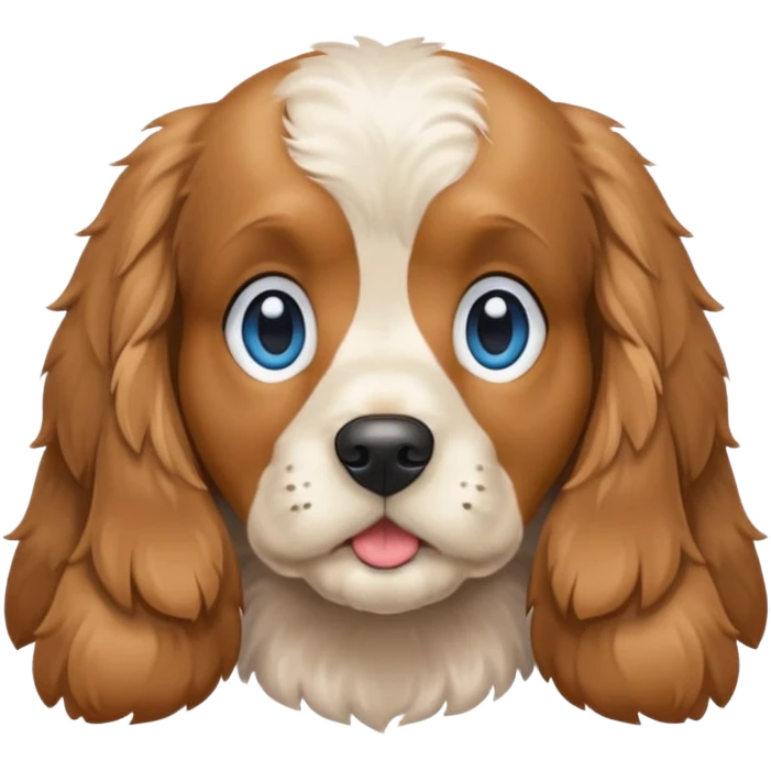 Bright tan Cocker spaniel dog blue eyes emoji