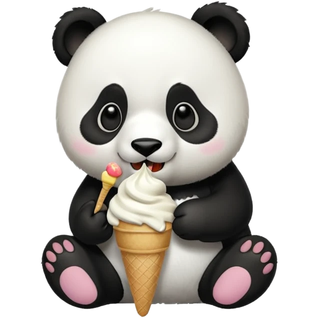 Panda eating ice cream emoji