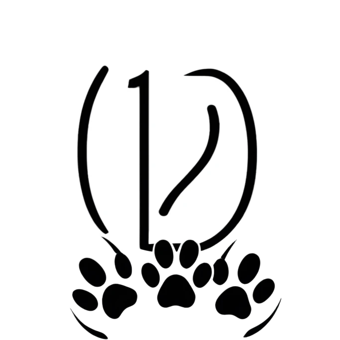 puppy paw print with number 12 inside emoji