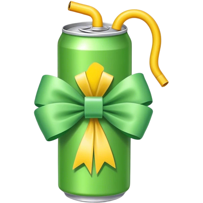 Energy drink with bow emoji