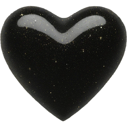 Glittery black heart emoji