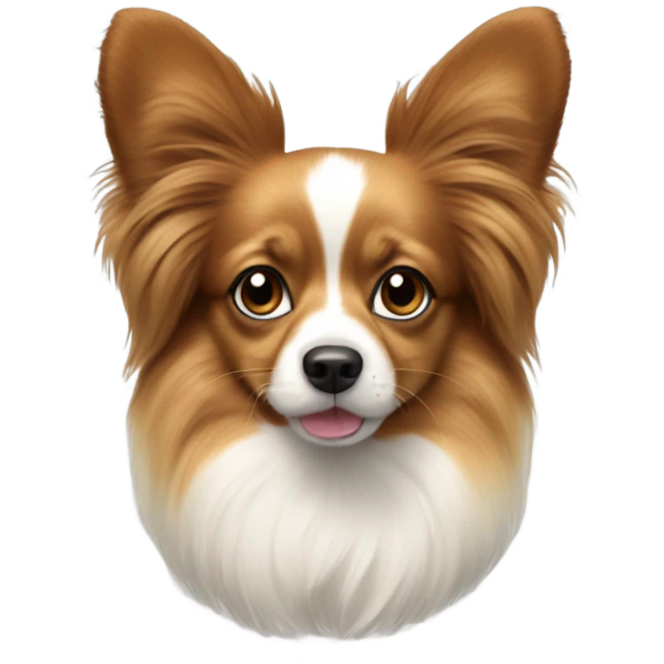 papillon dog with light hair and smaller ears emoji