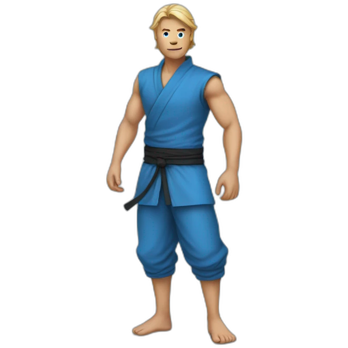 ninja,barefoot,blue-sleeveless-outfit emoji