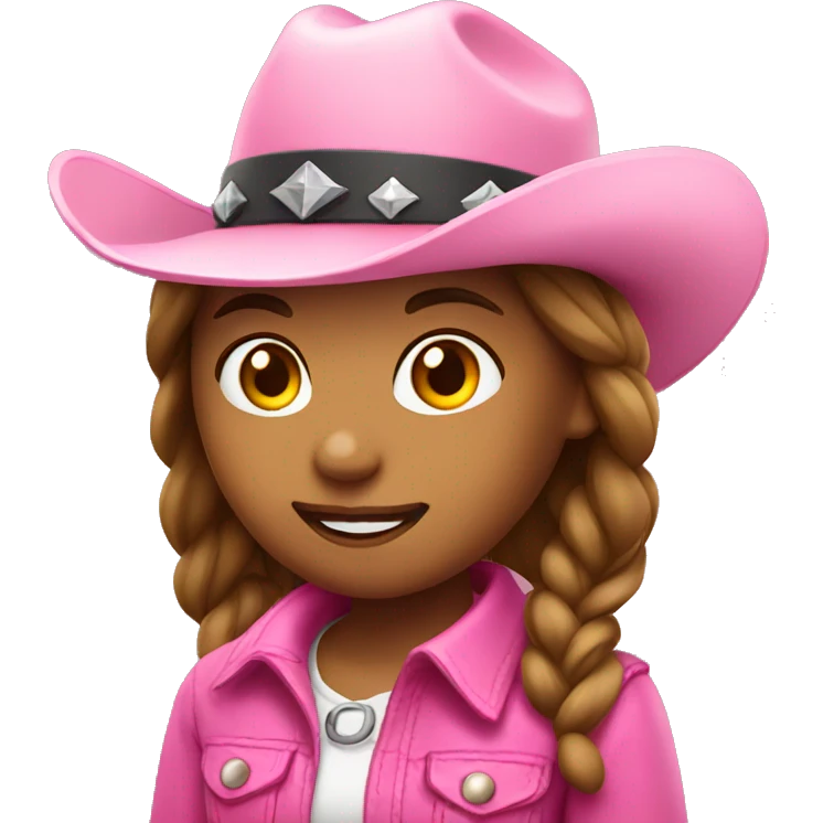 Cowgirl wearing pink hat emoji