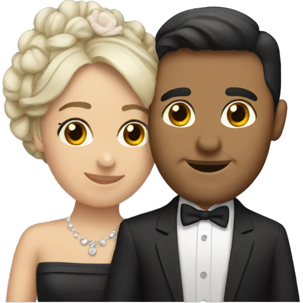 Dos novios morenos besandose emoji