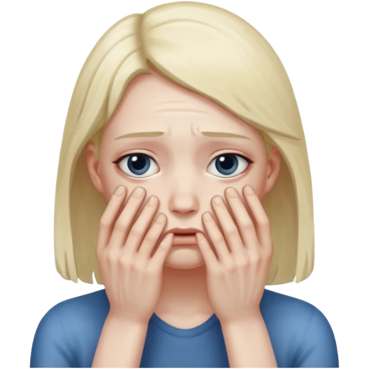 person sad with hands on face emoji