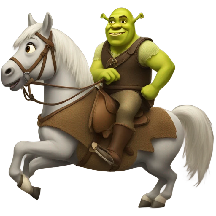 Shrek riding a horse emoji