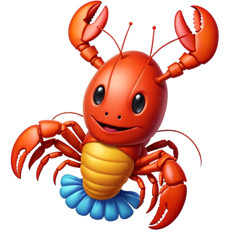 A lobster dressed as a clown emoji
