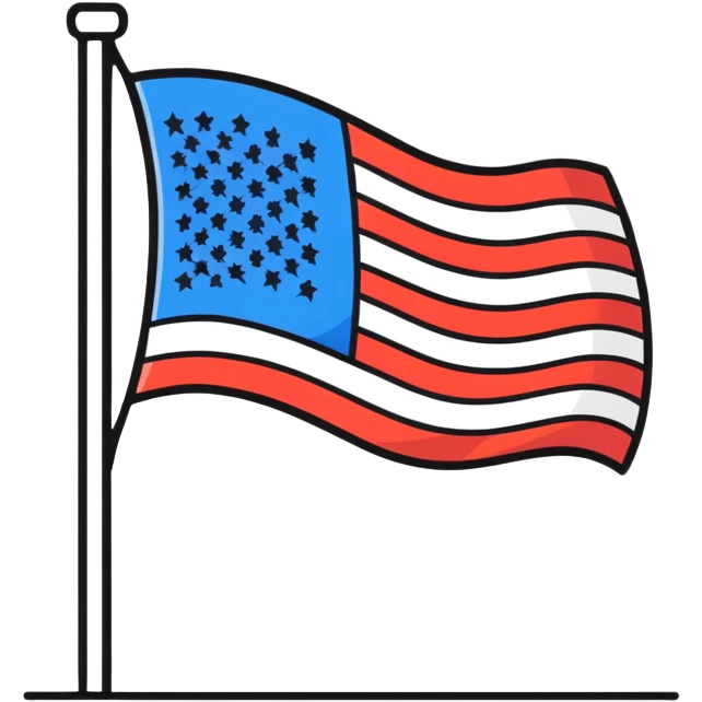 Pop art American flag emoji