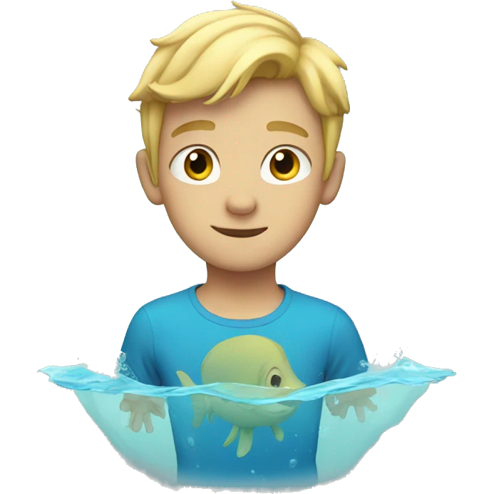 blonde boy under water emoji