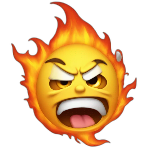 angry emoji spitting fire emoji