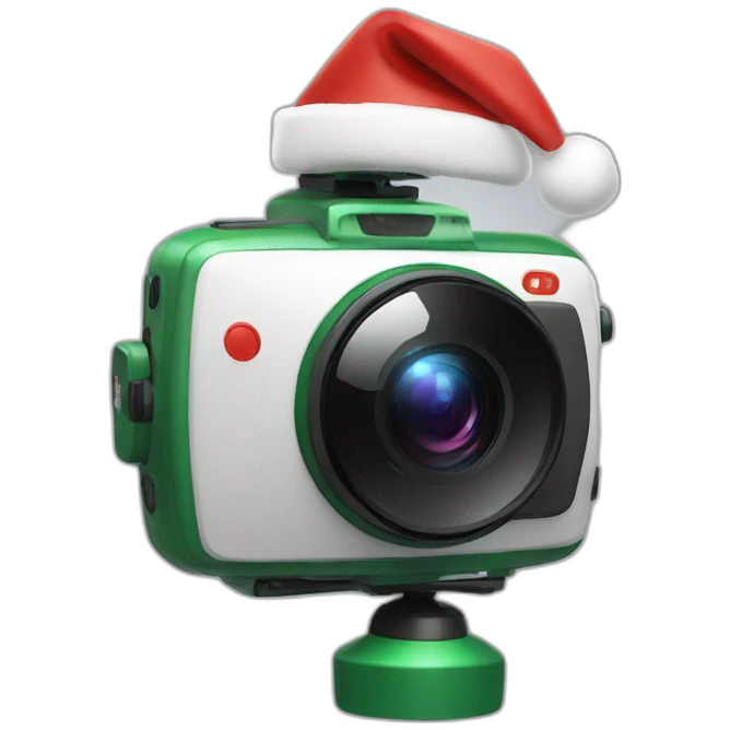 vr camera with christmas decoration emoji