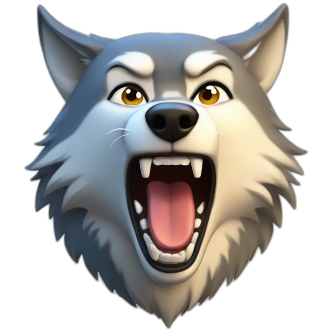 female wolf growling emoji