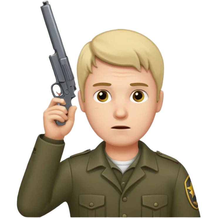 Mann hält sich eine Pistole an den Kopf  emoji