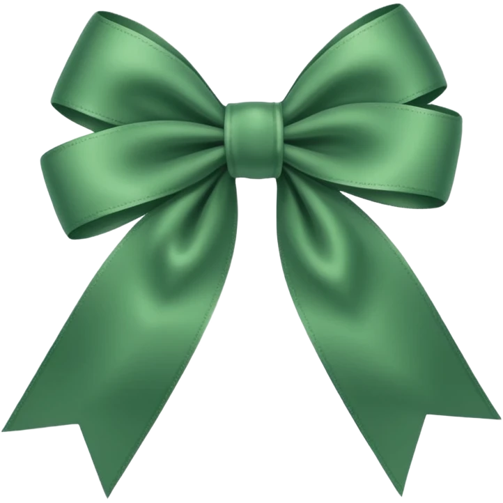 deep emerald sage green ribbon bow emoji