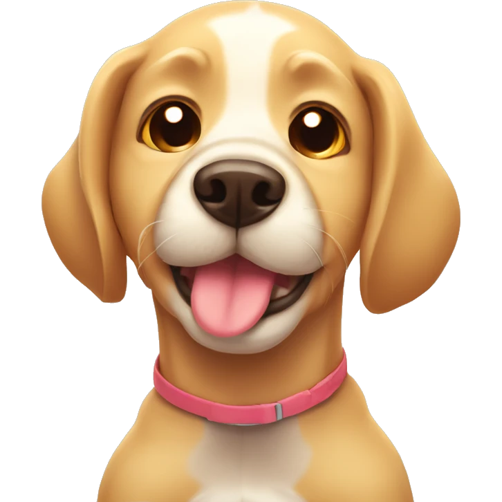 Super cute dog tired and sweating under hot sun emoji