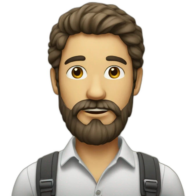 A man with beard eating lahmajoon emoji