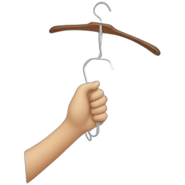 hand holding an hanger emoji