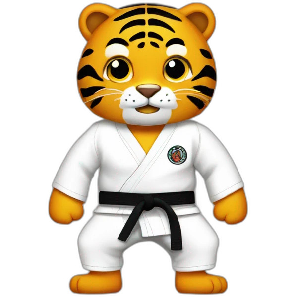 Jiu-jitsu Tiger Black belt emoji