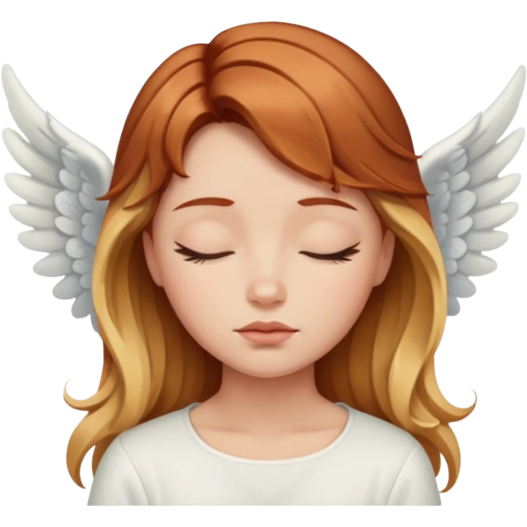 Sleepy angel with auburn hair the blonde balayage emoji
