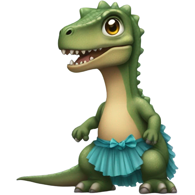 Dino with a Tutu emoji