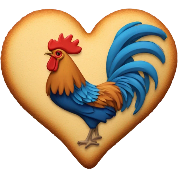 cookie heart with country rooster emoji