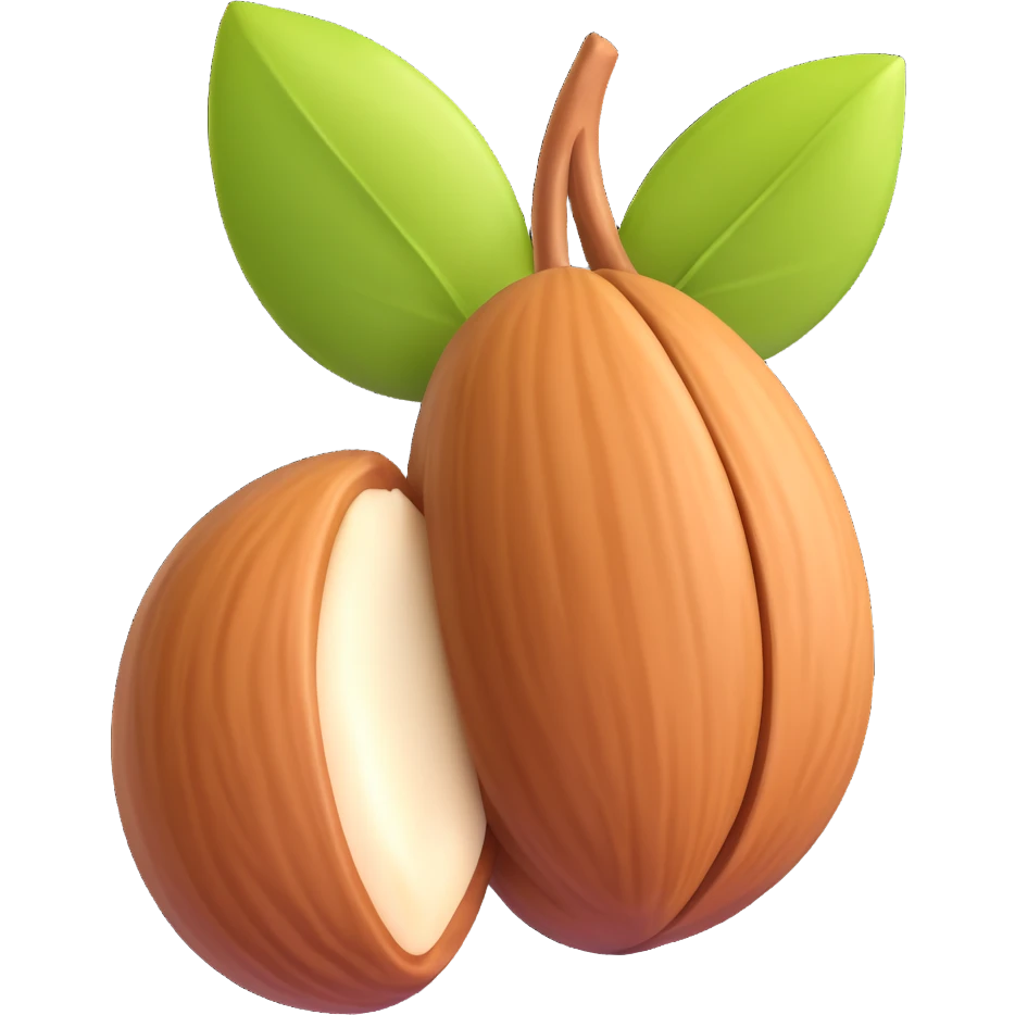 realistic almond nut no shell emoji