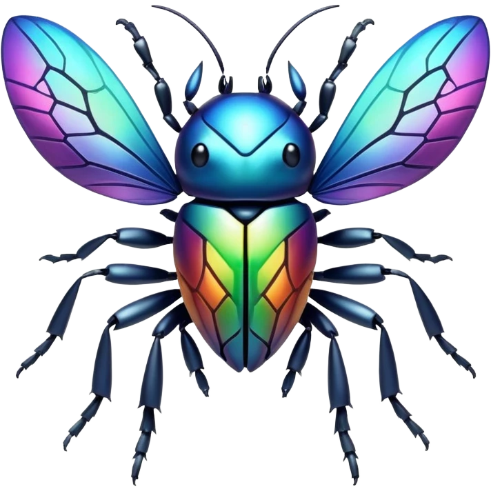 Elemental cute steel-bug-type magical colorful exotic animesque Pokémon-Fakémon-animal-creature emoji