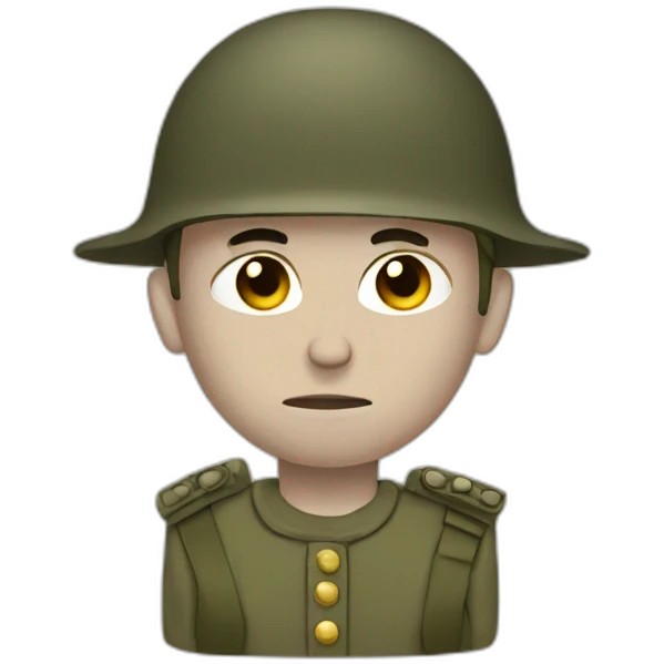 Sad soldier emoji
