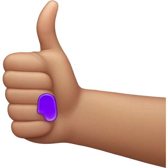 thumbs up with purple ring on finger emoji