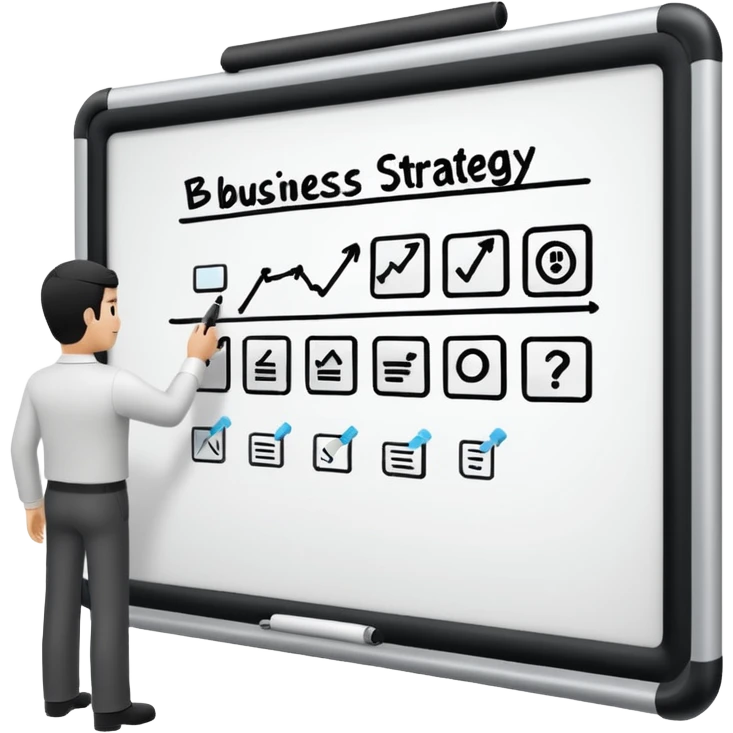 business strategy bord white emoji