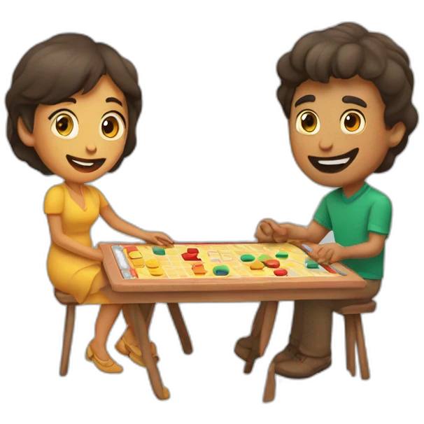 couple playing parchis emoji