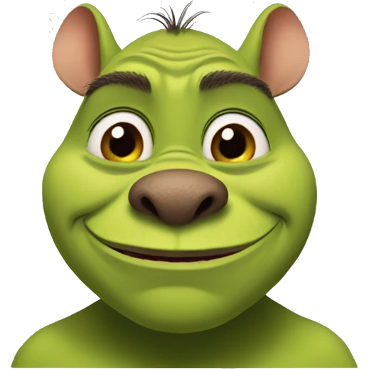 shrek mixed with an ugly rat emoji