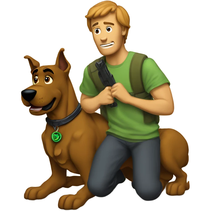 Make a tactical scooby doo and shaggy emoji