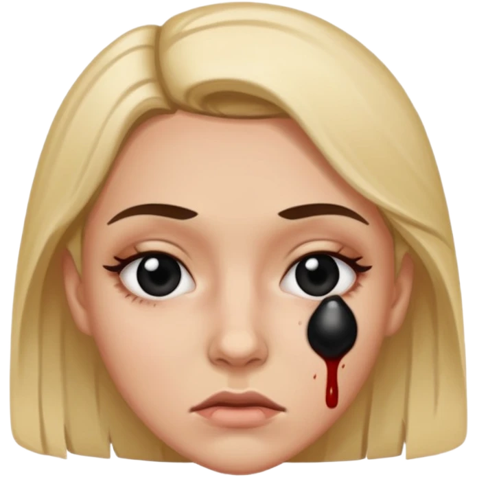 Woman with blackeye emoji
