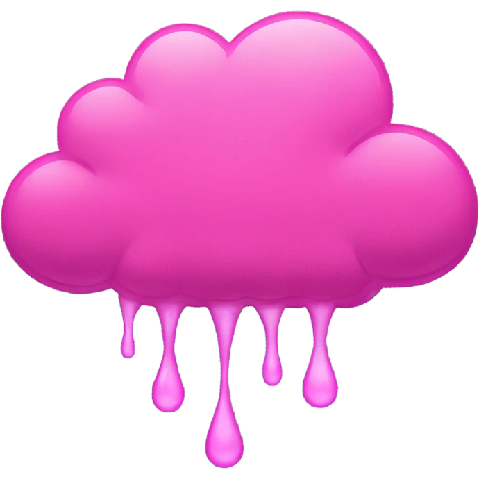 Hot pink cloud with rain  emoji